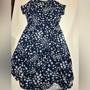 Zaberry Navy Floral Short-Sleeve Fit & Flare Dress for women NWT Size XL #31